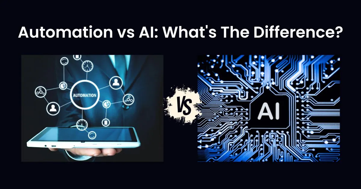 AI vs Automation: What’s the Real Difference for Companies Conceptual Visualization