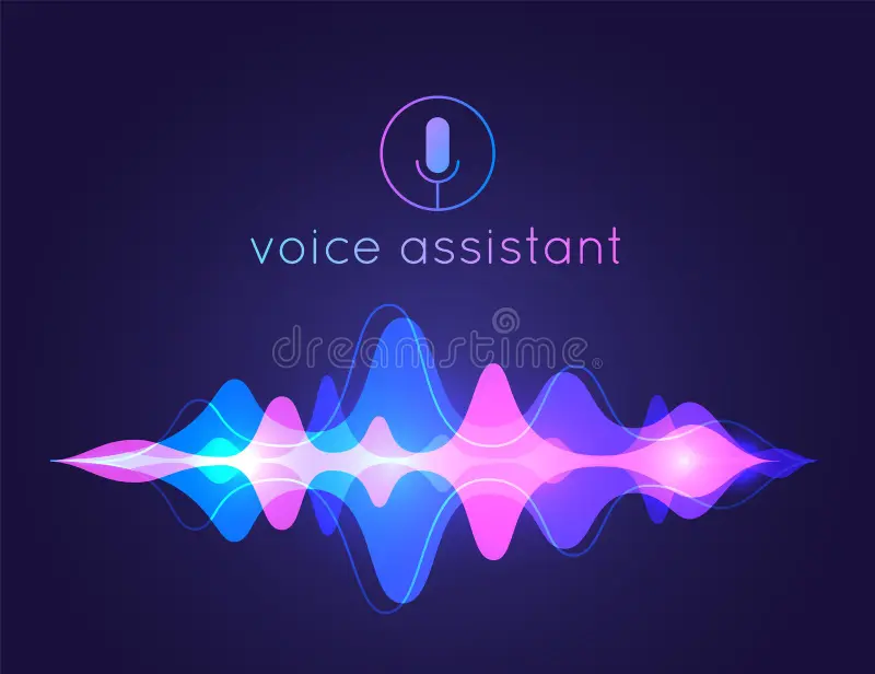 AI in Voice Assistants and Conversational UI Conceptual Visualization
