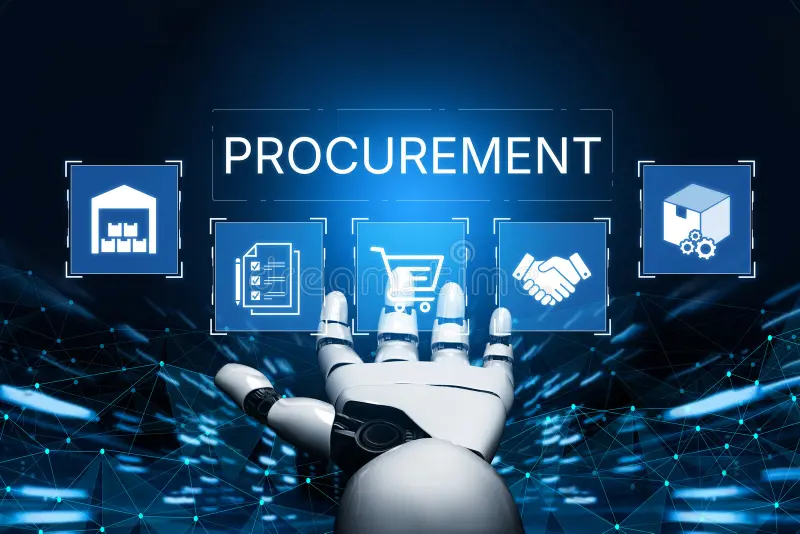 AI in Procurement and Spend Analytics Conceptual Visualization