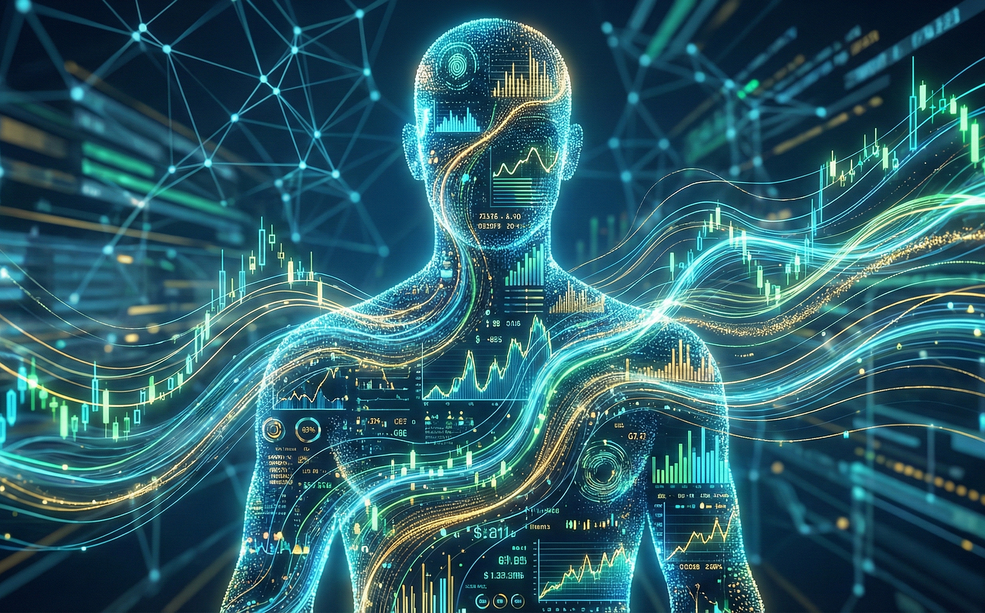 AI in Financial Risk Modeling Conceptual Visualization