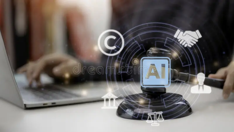 AI in Risk Compliance and Regulation Conceptual Visualization