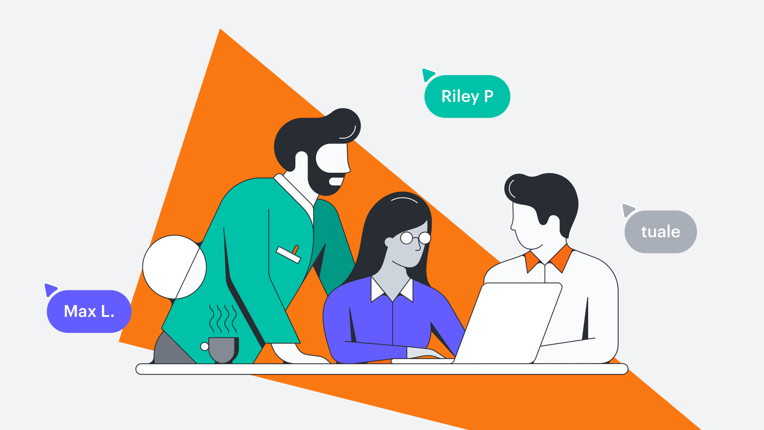 Leadership Collaboration Across Departments Conceptual Visualization