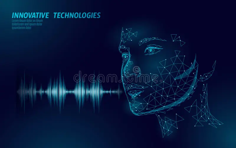 AI in Voice Assistants and Conversational UI Conceptual Visualization