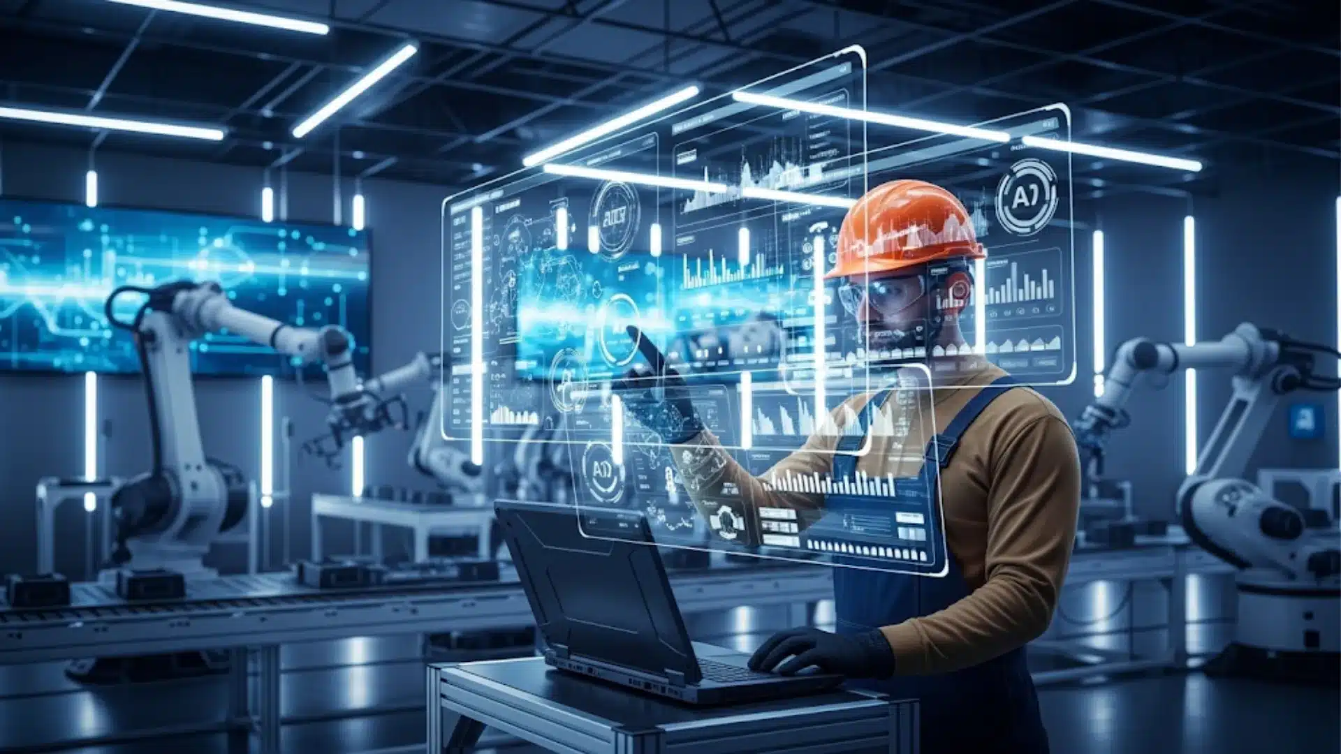 AI in Predictive Maintenance Systems Conceptual Visualization