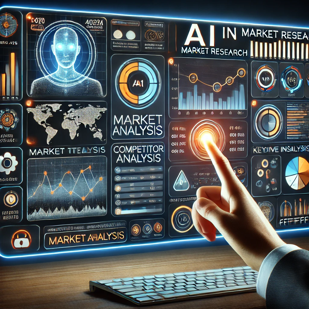 AI-Driven Market Research Techniques Conceptual Visualization