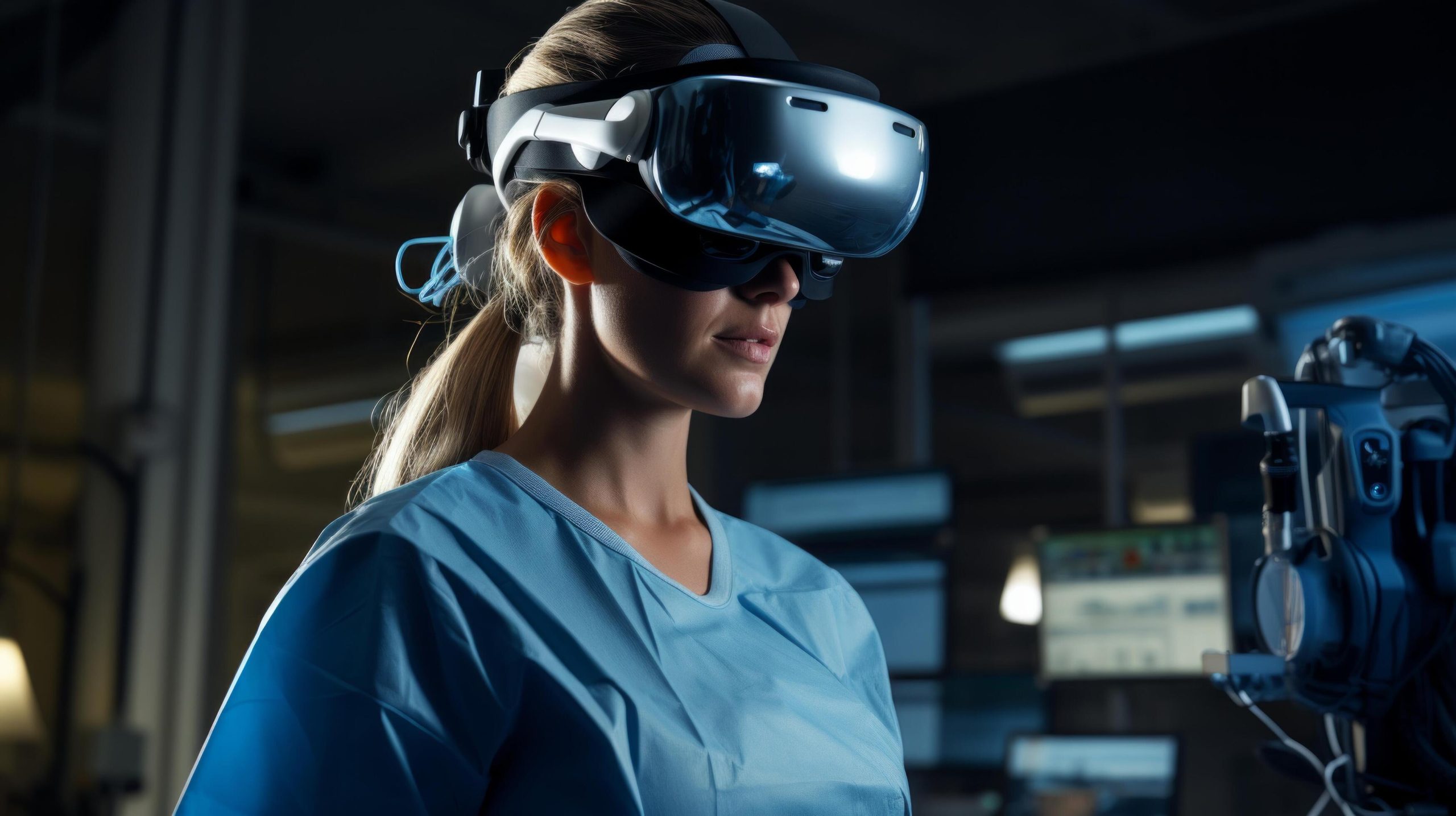 AI in Clinical Skill Assessment Simulations Conceptual Visualization